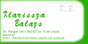 klarissza balazs business card